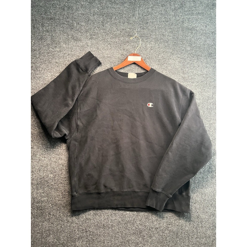 Champion Reverse Weave Black Sweatshirt‎ Size XL Long Sleeves Y2K